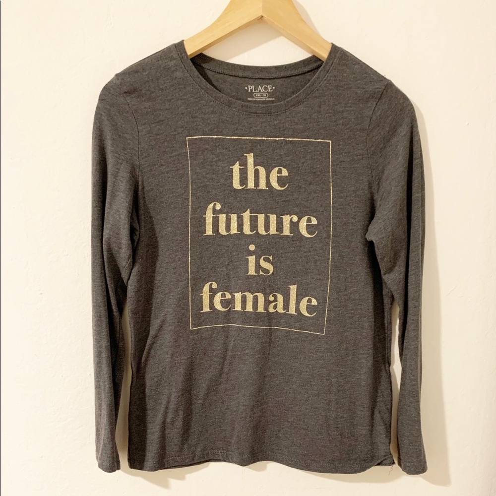 2x$10🎉Children’s Place Gray Graphic Long Sleeve16